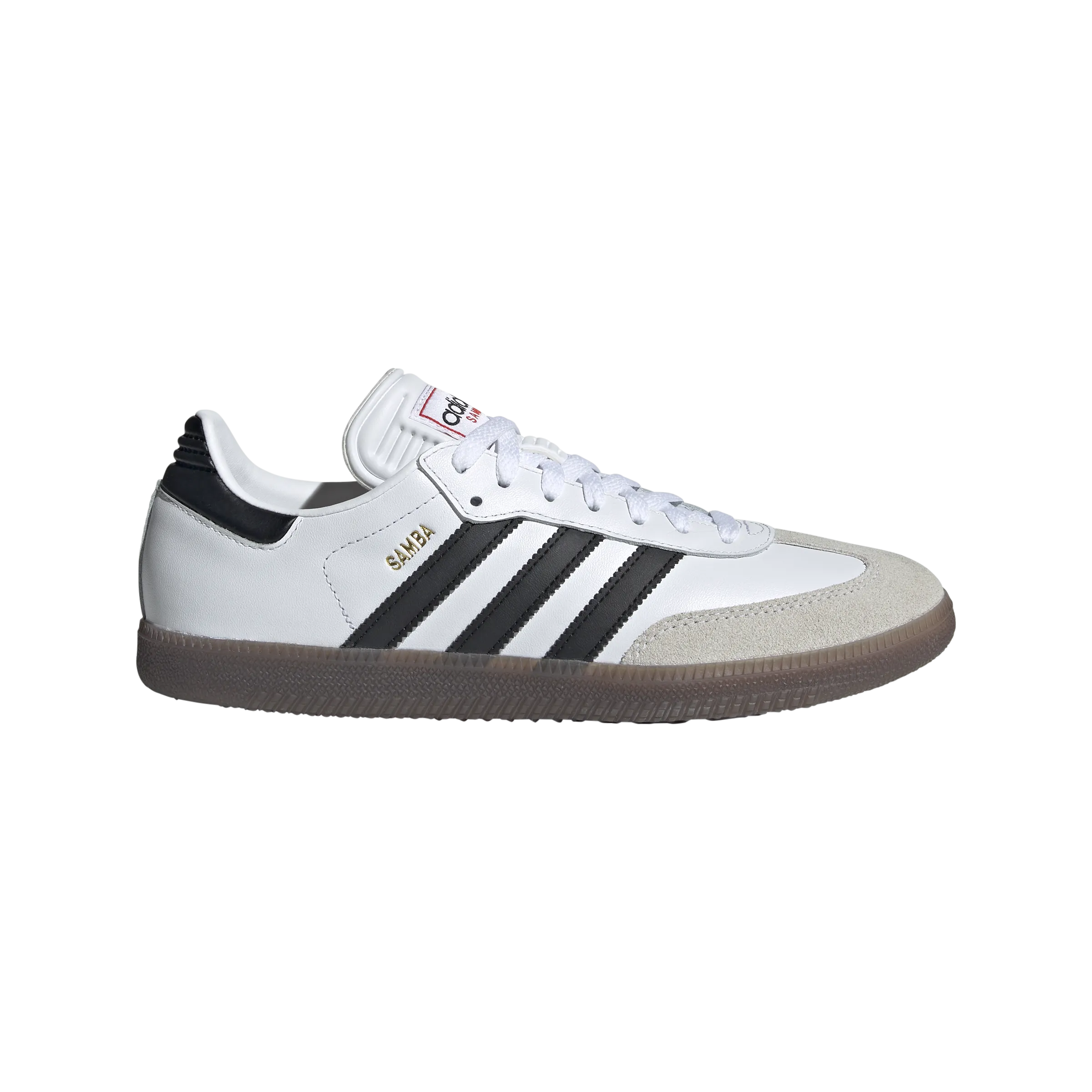 match day Contoured Footbed adidas SAMBA Indoor Soccer Shoes | Cloud White-Core Black | Men's