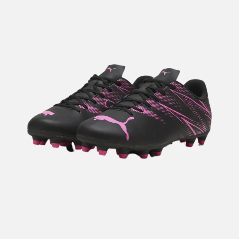 Sky Light ergonomic Puma Attacanto FG/AG Cleats Men's Football Shoes -Black/Poison Pink