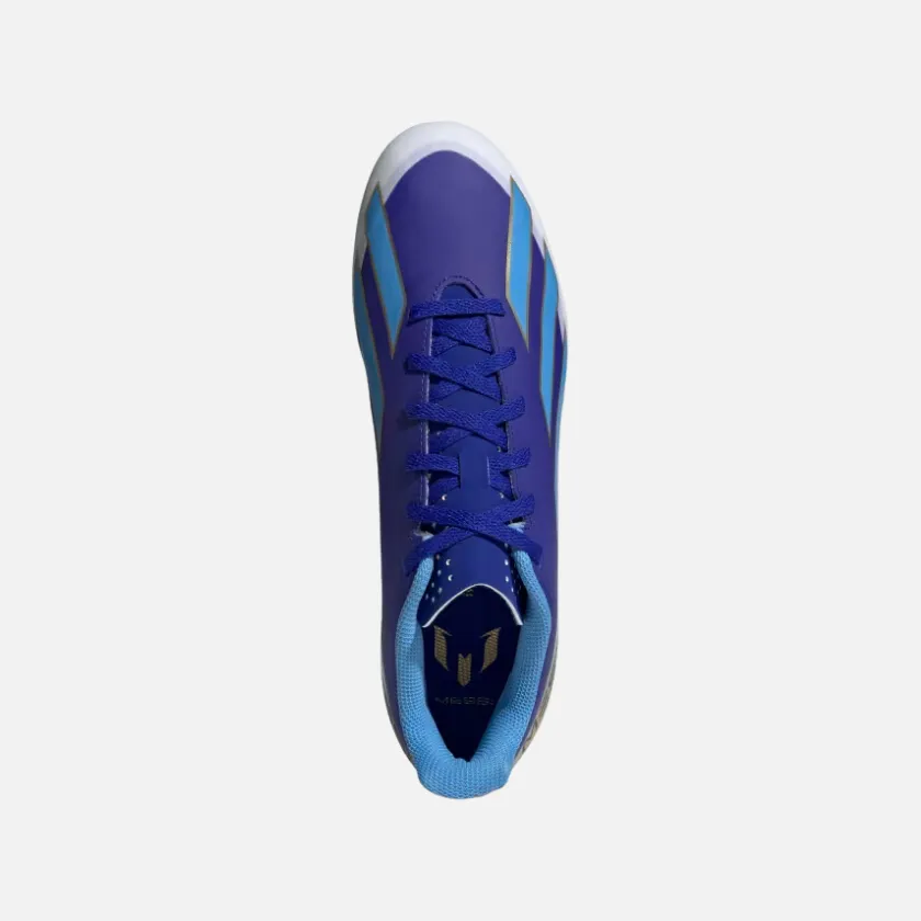 Adidas X Crazyfast Messi Club Flexible Ground Unisex Football Shoes -Lucid Blue/Blue Burst/Cloud White Elastic