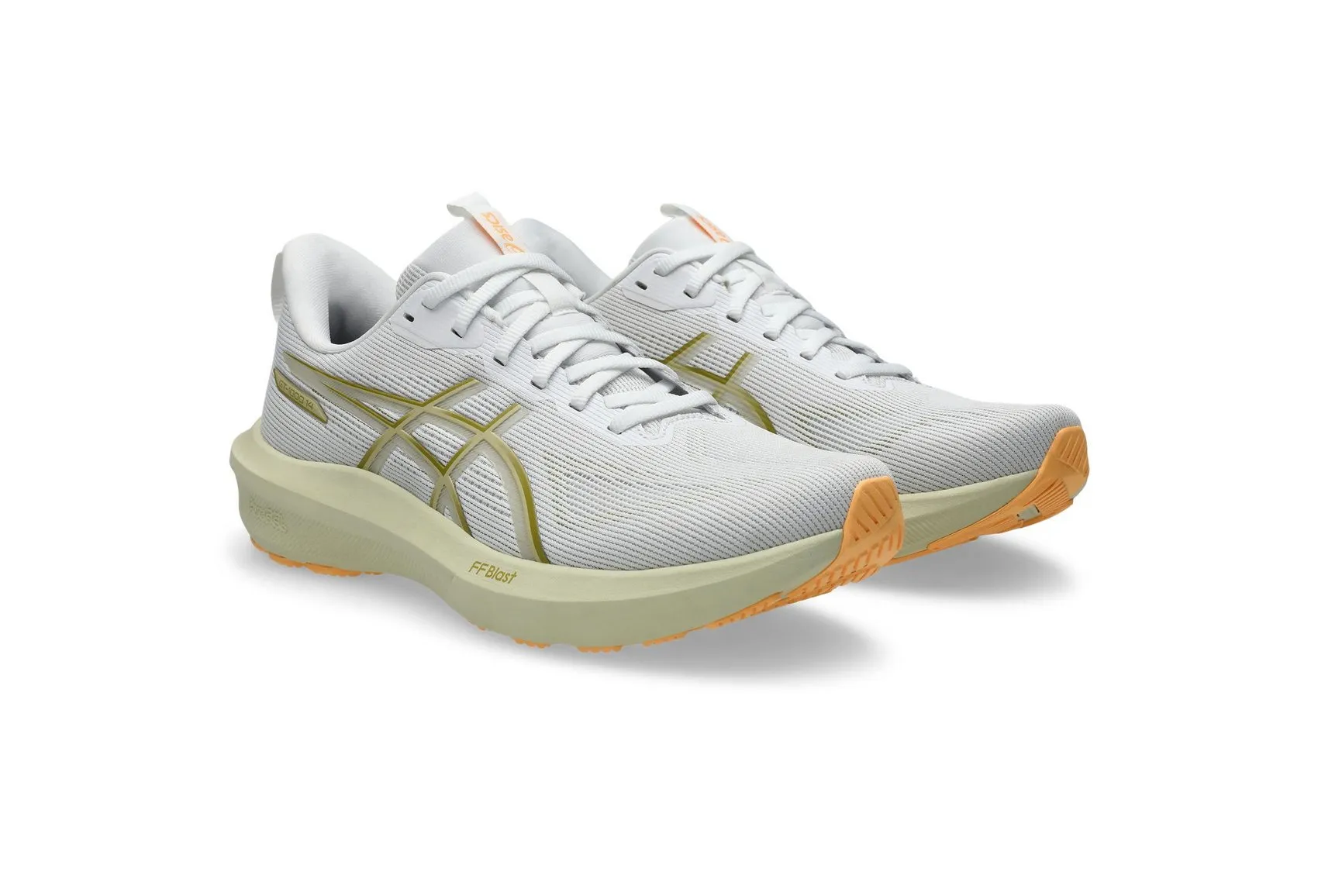 Asics Men'S Gt 1000 14 White/Lemon Running Shoes Silver Shine