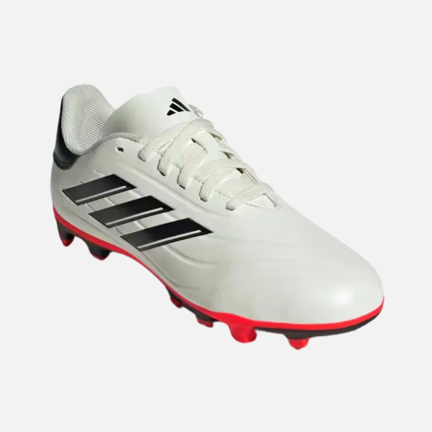 Street Run Mix Hue Adidas Copa Pure II Club Flexible Ground Kids Unisex Football Shoes (4-16Year) -Ivory/Core Black/Solar Red